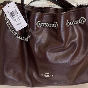 Coach Dark Brown Leather Shoulder Bag